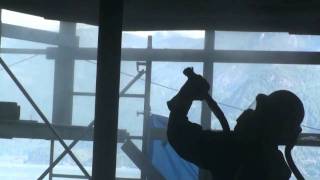 Sandblasting Steel preparation for zinc primer [upl. by Hance760]