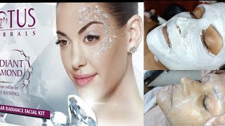 Lotus herbal radiant diamond facial kit Facia step by step facial for beautiful glowing [upl. by Eniamor]