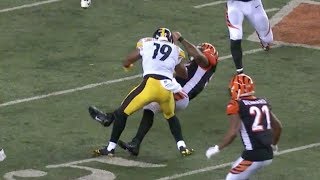 JuJu SmithSchuster Vicious Block on Vontaze Burfict  Steelers vs Bengals  NFL [upl. by Dewey224]