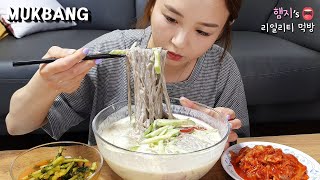 리얼먹방 시원한 콩국수 ft 열무김치 ★짜장이 특식 먹방ㅣKong guksu Cold Bean Noodles SoupㅣREAL SOUNDㅣASMR MUKBANGㅣ [upl. by Tlihcox]