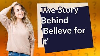 What is the story behind the song Believe for It by Cece Winans [upl. by Friedberg973]