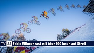 Weltpremiere auf der Streif Fabio Wibmer mit über 100 kmh auf der schwierigsten Abfahrt der Welt [upl. by Ledda]