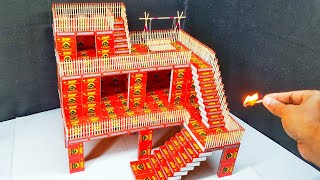 How To make Make Matchbox House  Matchstick house  Matchstick art Chain Reaction [upl. by Yecnuahc]