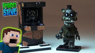 Five Nights at Freddys fnaf McFarlane toys lego PHANTOM FREDDY Arcade construction set unboxing [upl. by Trovillion]