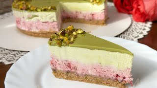 💚❤️  No Bake Cheesecake Raspberries  Pistachios [upl. by Haidabej]