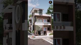 2 floor house design with exterior front elevation views in Cinematic Animation [upl. by Ybbor]