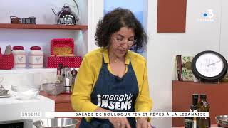 Manghja du 24052018  Salade de boulgour fin et fèves à la libanaise  Part2 [upl. by Einhpets]