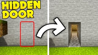 Minecraft Bedrock Easiest Hidden piston door of alltime [upl. by Nosille]