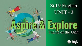 Std 9 English  About Unit 3 quotASPIRE amp EXPLOREquot THEME OF THE UNIT [upl. by Orling]