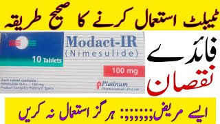 ModactIR 100 mg uses Nimesulide ModectIR tablet Uses side effects and Dosage [upl. by Bee]