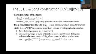 Quantum Pseudoentanglement  Bill Fefferman [upl. by Nicodemus]