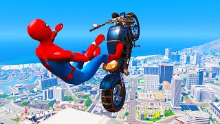 GTA 5 Spiderman Epic Jumps 24  SpiderMan Stunts amp Fails [upl. by Nanice]