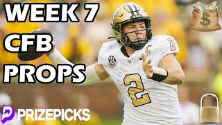 PRIZEPICKS CFB PICKS  WEEK 7  COLLEGE FOOTBALL PLAYER PROPS PICKS  CFB PROPS amp BETS TODAY [upl. by Itirp415]