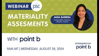 Webinar Materiality Assessments with Point B [upl. by Erb]