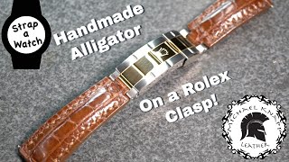 Hand making an Alligator Watch Strap for a ROLEX Serti Submariner 11613s bracelet clasp [upl. by Noell]