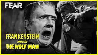 Frankenstein VS The Wolf Man Fight Scene  Frankenstein Meets The Wolf Man 1943 [upl. by Eivets]