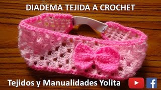 Vincha o diadema A CROCHET O GANCHILLO para DIESTROS [upl. by Vonni466]