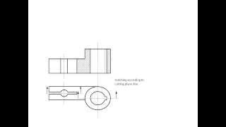 Engineering Drawing TutorialsOrthographic sectional views with front and side view T 61 [upl. by Hoshi160]