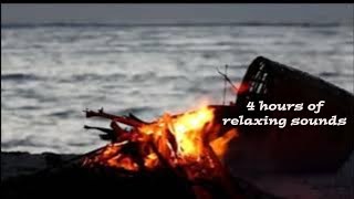 sleep Cozy with fire on the Beach ASMR relaxing ambience for sleep asmr beach camping [upl. by Rihat]