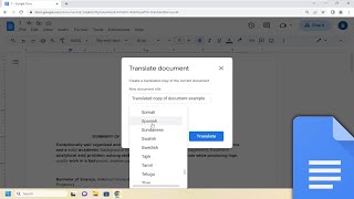 How To Translate Google Docs Document Guide [upl. by Ibby]