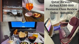 Qatar Airways Airbus A380800 Business Class Review [upl. by Alor]