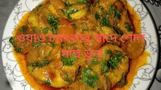 চমৎকার স্বাদে শোল মাছের ভুনা রেসিপিShol Macher vuna Bengali style fish currymilamate [upl. by Yclehc132]