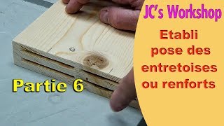 Comment faire un établi en bois partie 6 pose des entretoises  astuces lamelleuse  61 [upl. by Tseng]