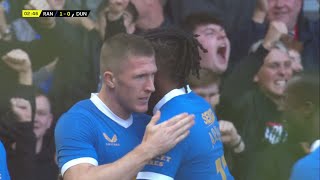 John Lundstram scores his first Rangers goal against Dunfermline in Premier Sports Cup [upl. by Nylidnam]