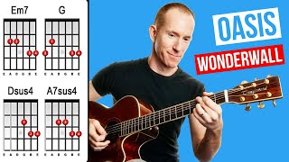 Wonderwall by Oasis  Acoustic Guitar Lesson  How to Play Strumming Chord Songs [upl. by Boni]