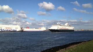 Holland America Line RYNDAM departing Rotterdam [upl. by Cutlor284]