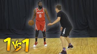 1 V 1 BASKETBALL VS NBA SUPERSTAR JAMES HARDEN [upl. by Alathia]