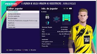 Como criar o Marco Reus No PES 202021 [upl. by Lillith]