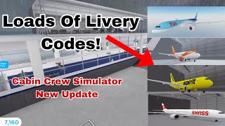 All Livery Codes In Cabin Crew Simulator Roblox [upl. by Riker]