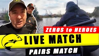 ZEROS to HEROES Live Match Fishing at Lindholme Lakes  Pairs League [upl. by Rehpotsirhk]