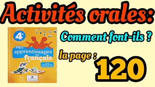 activités orales  comment fontils  4ème année 2022 [upl. by Frederick]