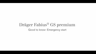 Good to know about Fabius GS premium  Emergency Start [upl. by Nnylav931]