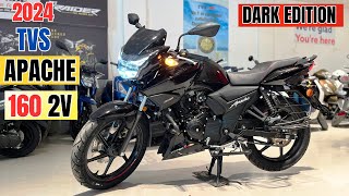 New TVS Apache RTR 160 2V Dark Edition Detailed Review  Price Color  Features  Mileage [upl. by Eycats]