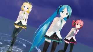 【MMD】FREELY TOMORROW Ver1（Lat式初音ミク・鏡音リン・重音テト，HD） [upl. by Ahab]