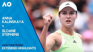 Anna Kalinskaya v Sloane Stephens Extended Highlights  Australian Open 2024 Third Round [upl. by Iad]