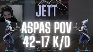 LEV Aspas POV Jett on Split 4217 KD VALORANT Pro POV [upl. by Malkin]