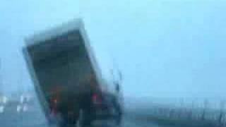 Strong Wind Blows Over Truck [upl. by Ozzie]