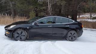 Tesla Model 3 Dual Motor AWD Traction Control gets Tested on Snow [upl. by Adigirb453]