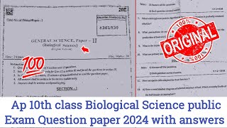 Ap 10th class biology public exam 💯real question paper 202410th class biology public exam paper2024 [upl. by Smiga]