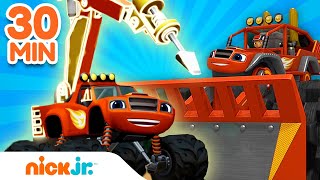 Blaze und die MonsterMaschinen  30 MINUTEN BauarbeiterRettungen 🚜  Nick Jr Deutschland [upl. by Dominica400]