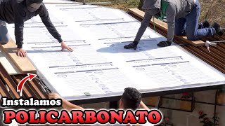 🔷 Instalación de POLICARBONATO para Pérgola ⛩ 💎  Los Bestauradores [upl. by Erbes]