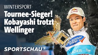 Vierschanzentournee Kobayashi Gesamtsieger vor Wellinger l Sportschau [upl. by Elmajian]