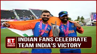 Team India Wins The T20 World Cup Final Fans Erupt in Celebration  Rohit Sharma  Virat Kohli [upl. by Llenil529]