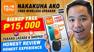 TEMU APP NAKAKUHA AKO NG FREE SPEAKER AT IBA PA  SIGN UP BONUS ₱15000 HONEST REVIEW amp EXPERIENCE [upl. by Atela]