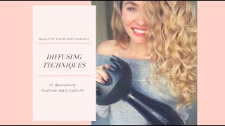 Simple diffusing techniques tutorial for naturally wavy  cury hair [upl. by Esertap745]