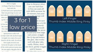 Press On Nails Sizing Apply and Removal Instructions on a Business Card recap in the description [upl. by Naibaf945]